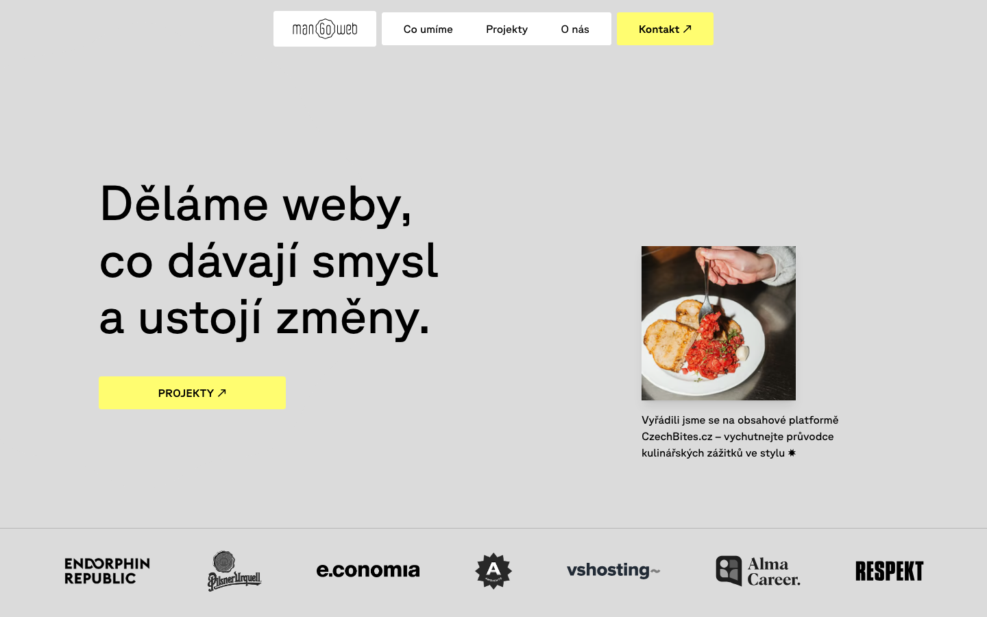 Snimek webu manGoweb